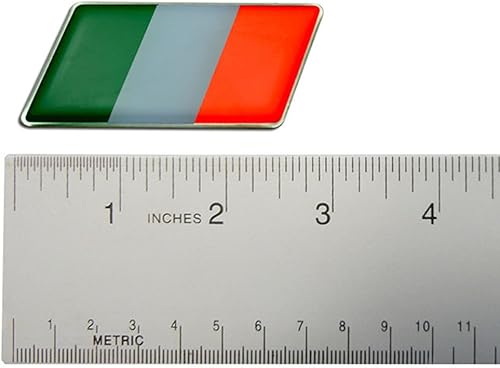 Miniatura 2 de 2 x (ParJuego de 2) Emblema de la bandera italiana italiana placa de nombre rara para Aprilia Benelli Beta Motor Bimota Borile Cagiva Ducati Fantic