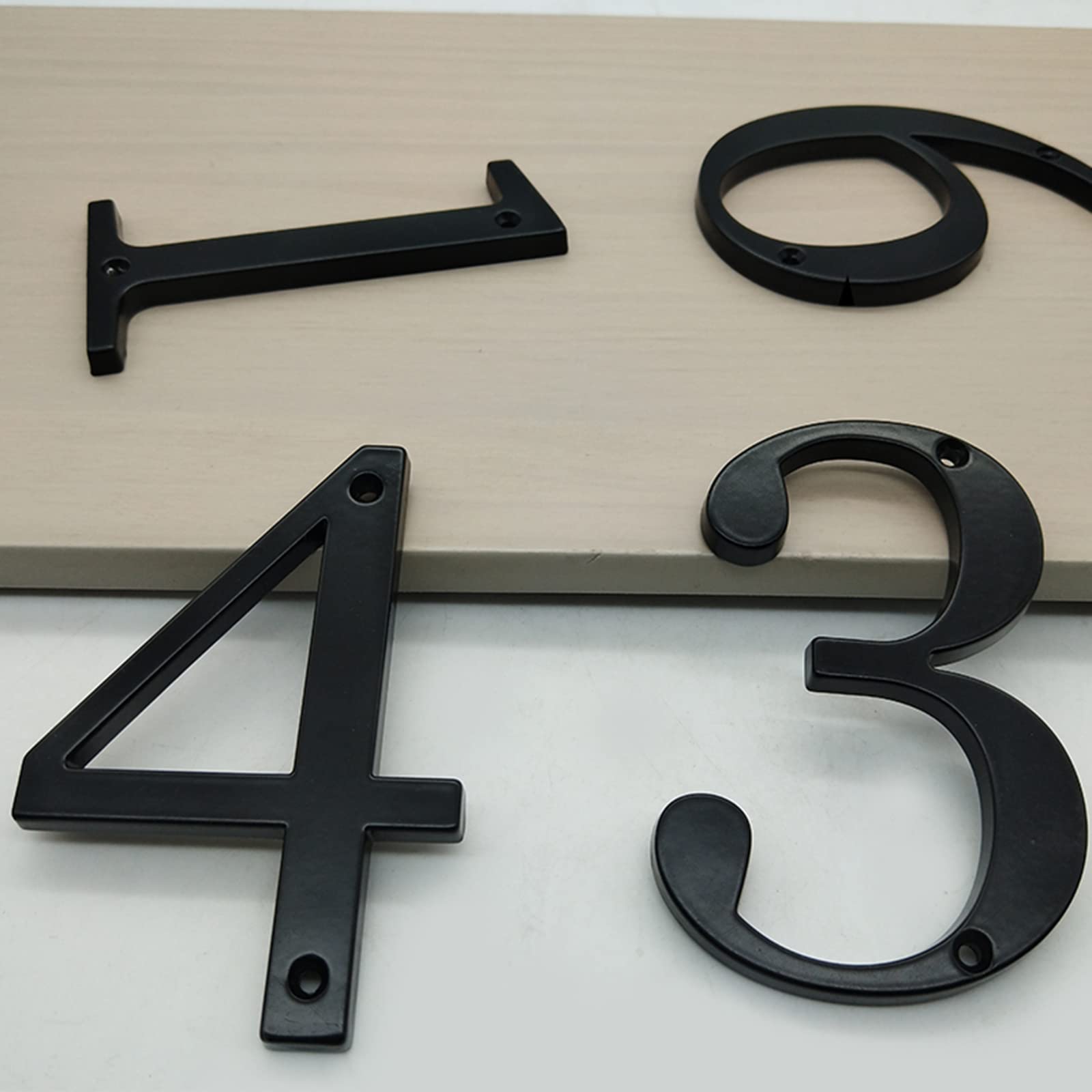 Targa 3D galleggiante numero 10,2 cm nero opaco solido in lega di zinco per hotel casa esterna targa indirizzo digitale 0-9, per cassetta postale stradale, resistente alle intemperie, antiruggine