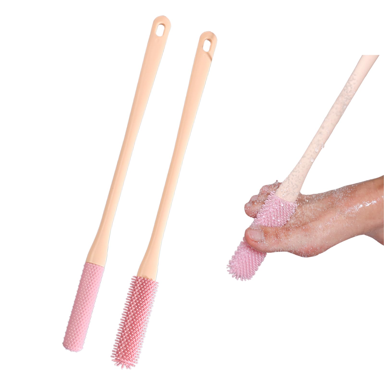 Nurlypop Toe Cleaning Brush with 15.7" Long Handle,Shower Foot Scrubber,No Bending, Ideal for Seniors, Expecting Mothers, Men & Women | Foot Scrubber
