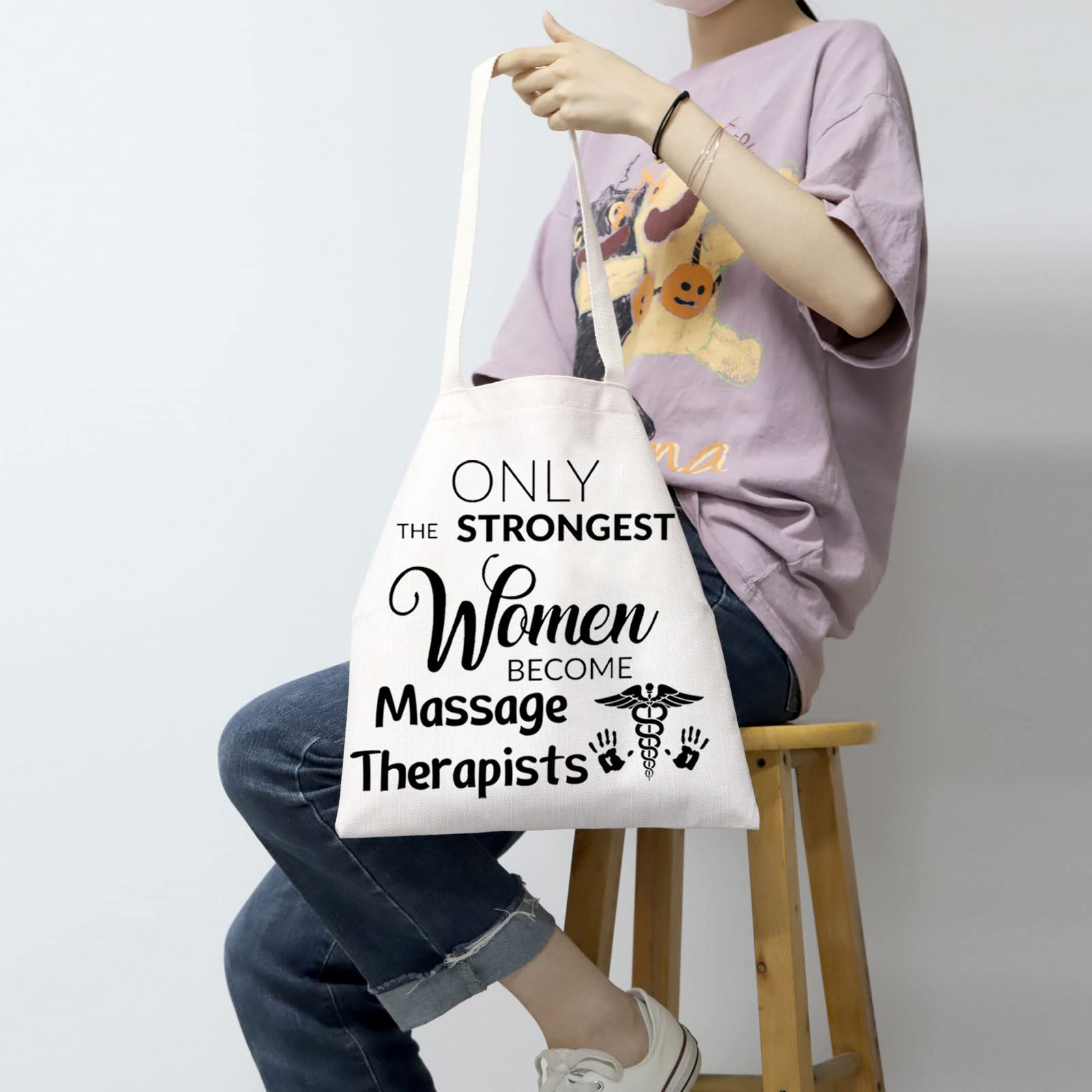 MBMSO Massage Therapist Tote Bag Massage Therapy Gifts for Women Massage Therapist Appreciation Gifts Shopping Bag