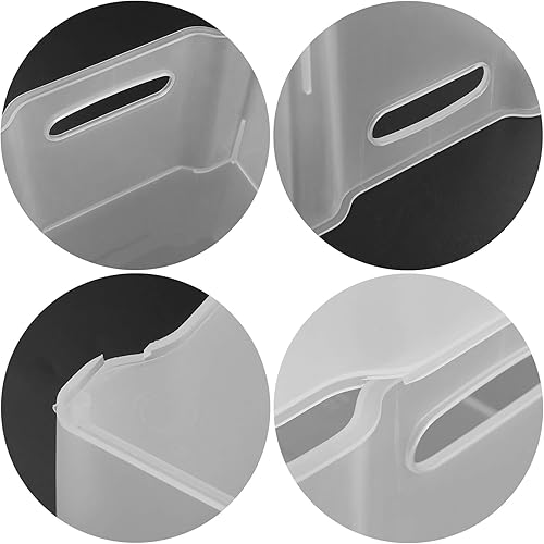 Miniatura 3 de Tyminin Cesta de almacenamiento apilable de plástico para refrigerador, organizador para congelador, transparente mate, 4 paquetes