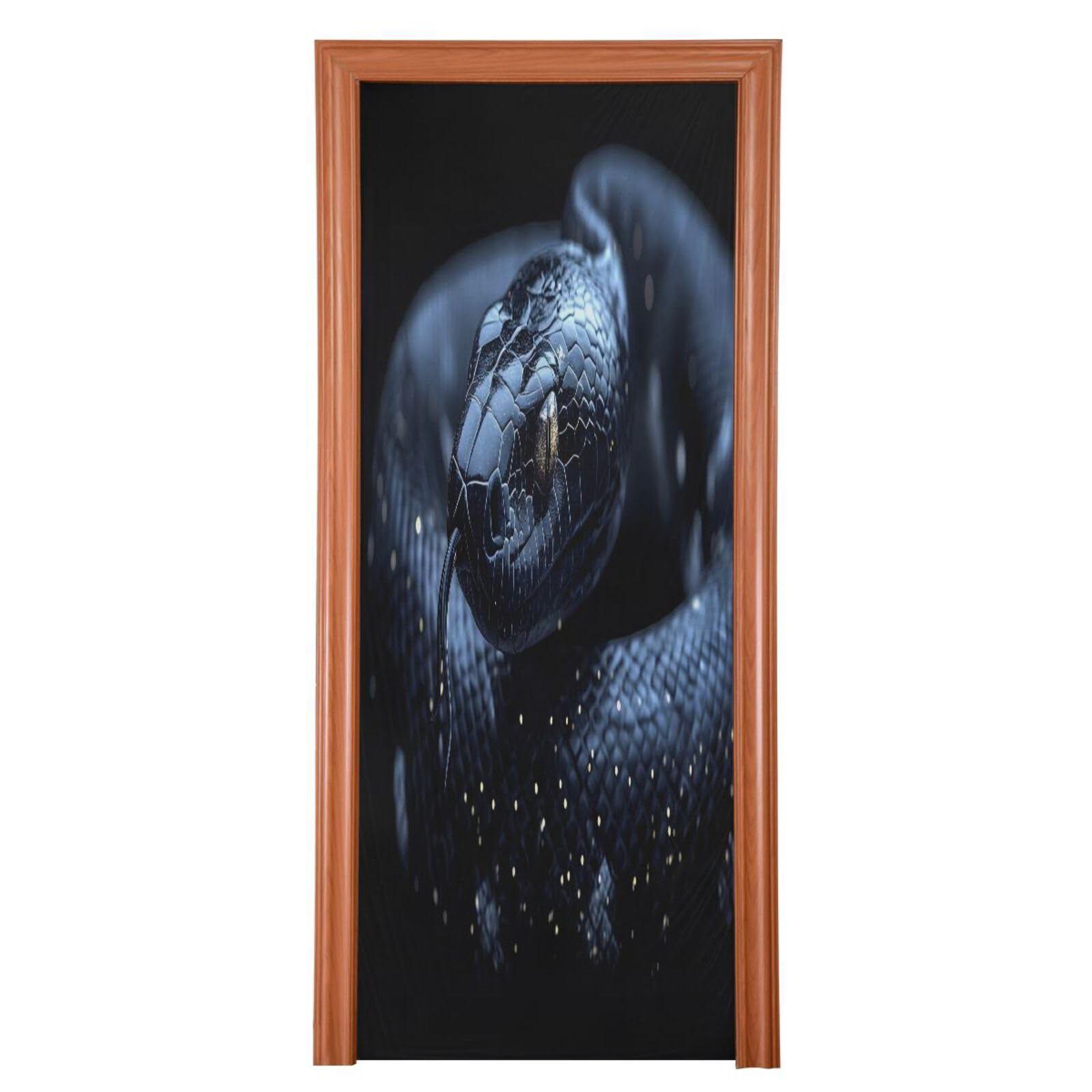 FLildon Black Snake Door Cover Decoration, Party Accessory Porch Decor for Festive Ornament Room Door Covers 35 x 79 Inch