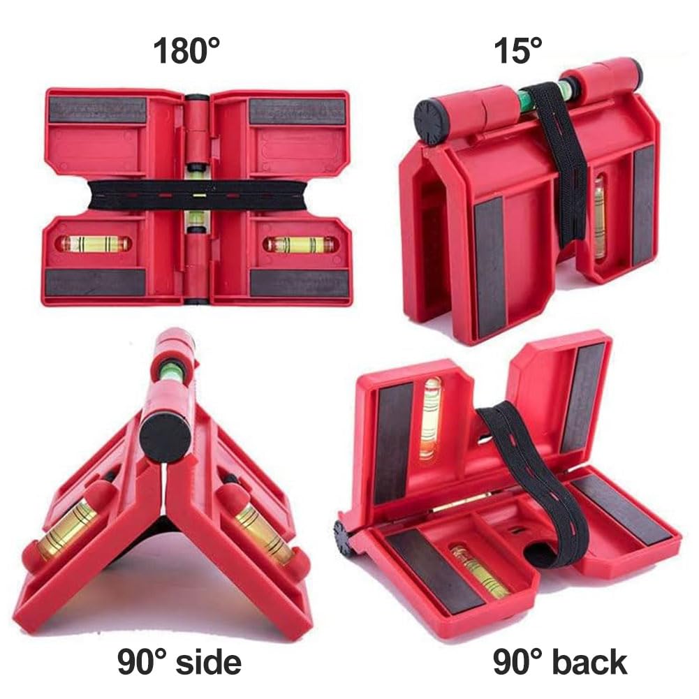 2 Pièces Niveau D’Angle Magnétique Pour Poteaux - Niveau à Bulle Réglable 188 Mm X 134 Mm Pour Bois Maçonnerie Tuyaux