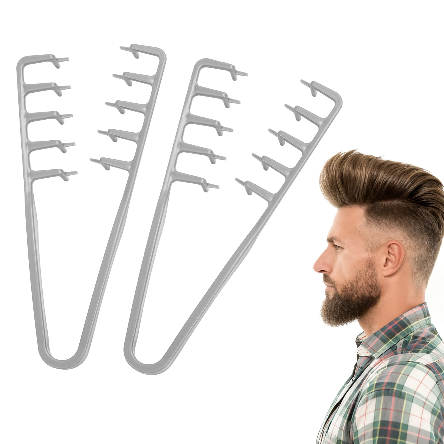 Pettine Texture, Pettine a Denti Larghi per Styling, Strumento per Volume alle Radici, Pettini per Acconciatura Pompadour Maschile, Accessorio per Toelettatura Frangia per Donna, Pettini Pick per