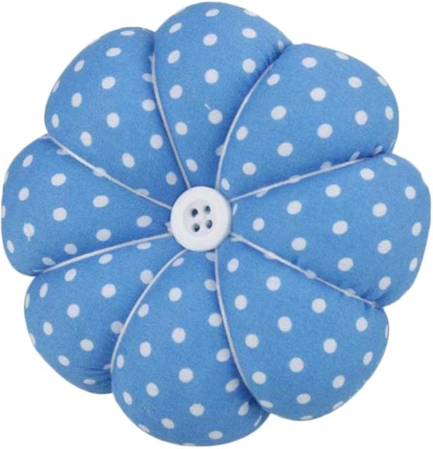 Wrist Pin Cushion Wearable Pumpkin Shape Sewing Pin Cushion for Needlework Sewing (Blue)