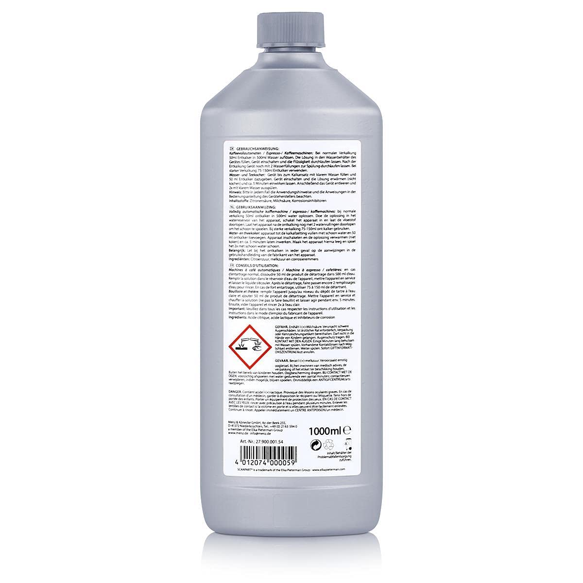 SCANPART Flüssig-Entkalker 1 Liter für Espresso-/Kaffeemaschinen (5er Pack)