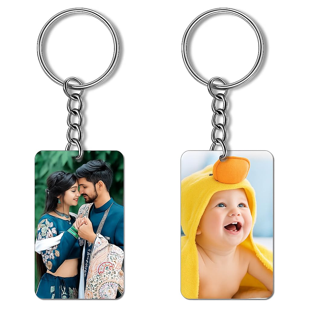 Personalised Photo/Name Keychain Customised Photo Key Chain With Picture For Bike, Car, Home, Office Key Ring, Personalized Family Portrait Gift-image-30
