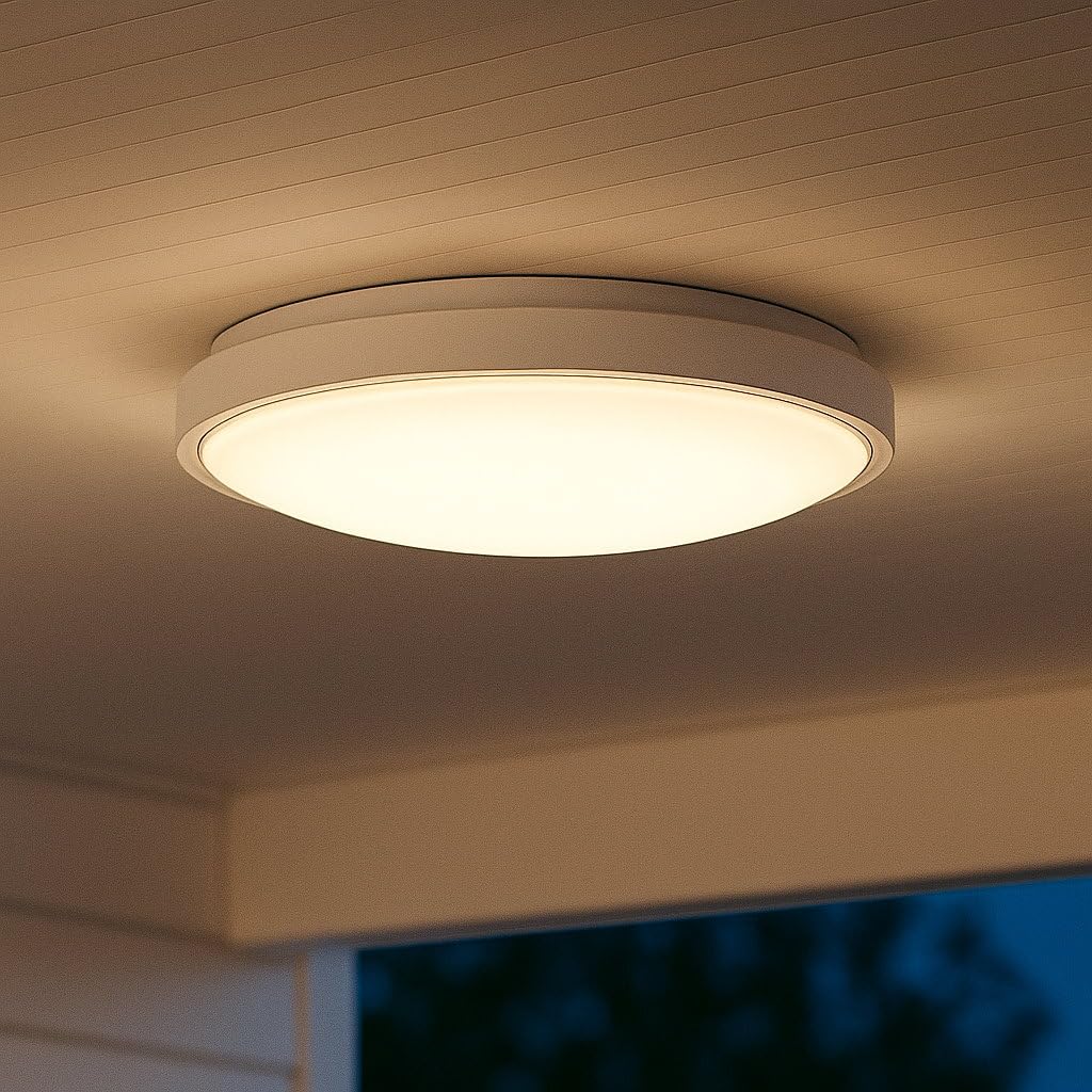 ADAKAT Deckenleuchte Wandleuchte IP54 2x E27 Metall-Rahmen weiß