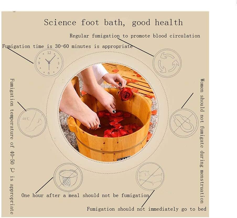 Espalda para baño de pies de madera natural gruesa portátil miniatura 3