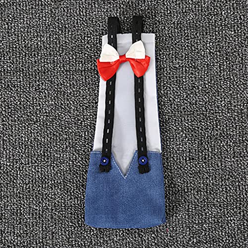 FUNCOCO Eendenluier, verstelbare doek luier wasbaar herbruikbaar schattig strik luier kostuum voor pluimvee - denim - Afbeelding 4