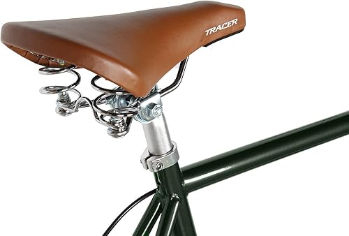 Vista 124 de Tracer Osaka - Bicicletas híbridas, marco de acero, Shimano Nexus Inter 3/7 velocidades, agarre marrón asiento marrón, bicicleta de carretera