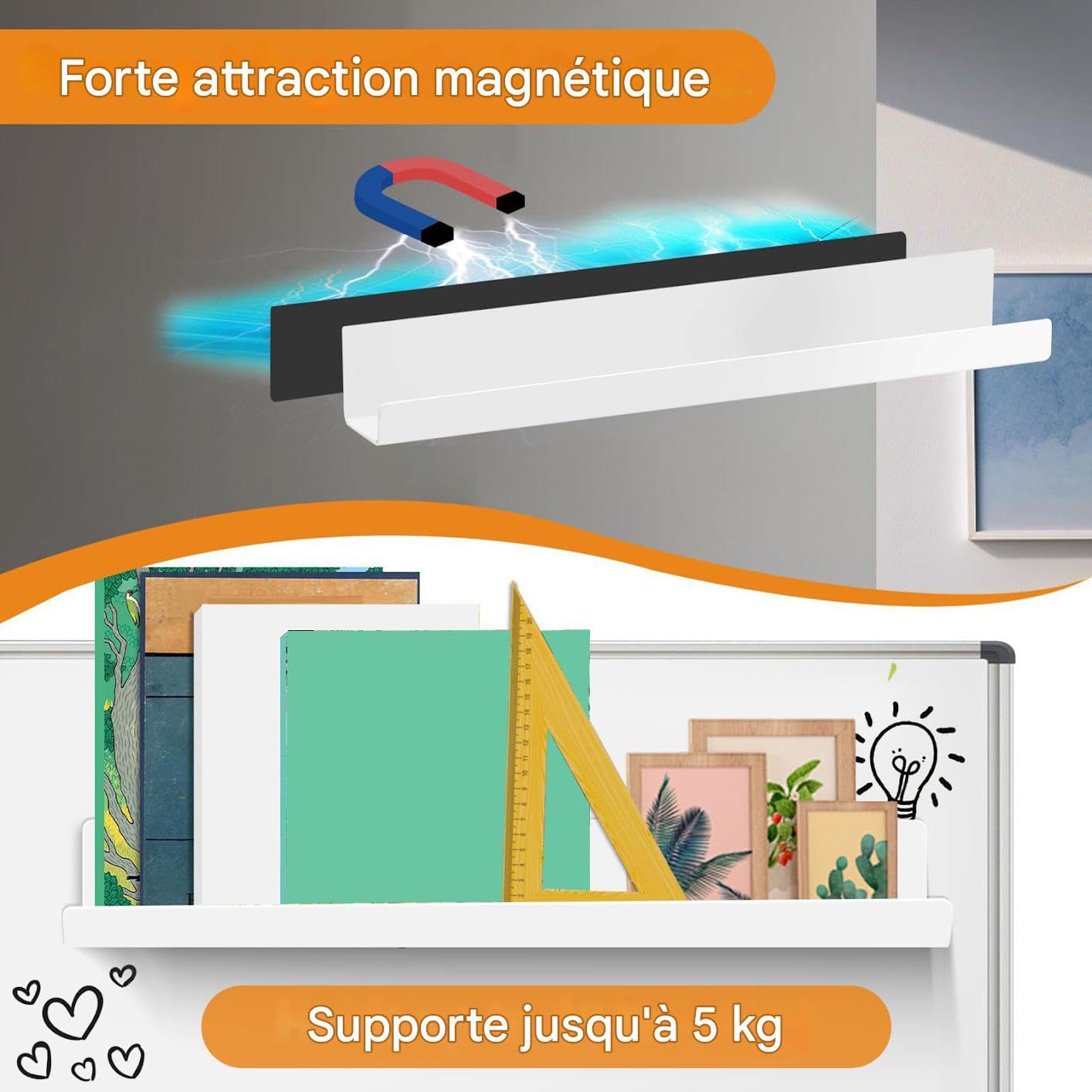 Magnetyczna Półka Książek Akrylowy Panel Wystawowy Wielokrotnego Użytku,