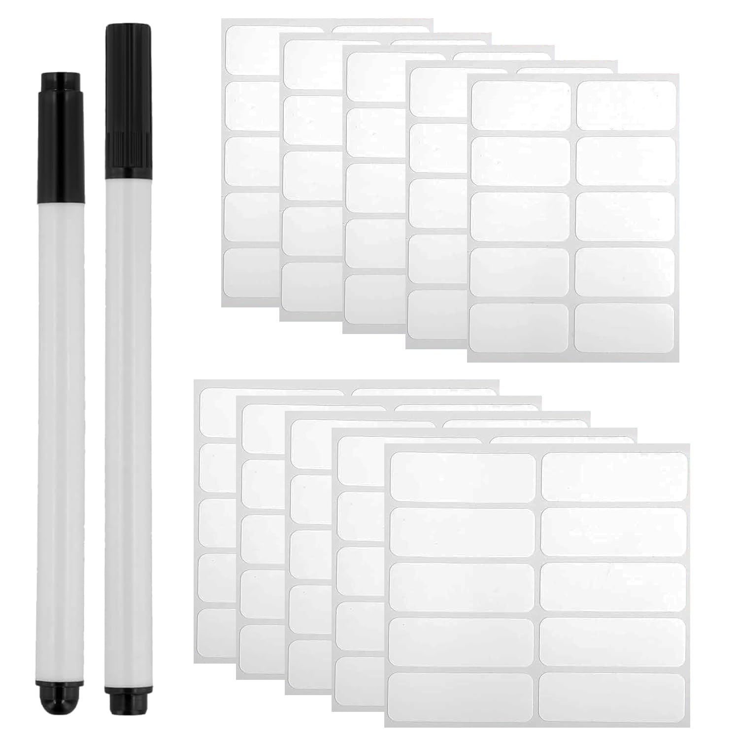 100Pcs Kids Self Adhesive Uniform Name Labels with 2 Dual Tip Markers