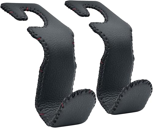 EldHus - Ganchos con brillantes para colgar en la cabecera de los asientos del auto, plateado, 2 unidades