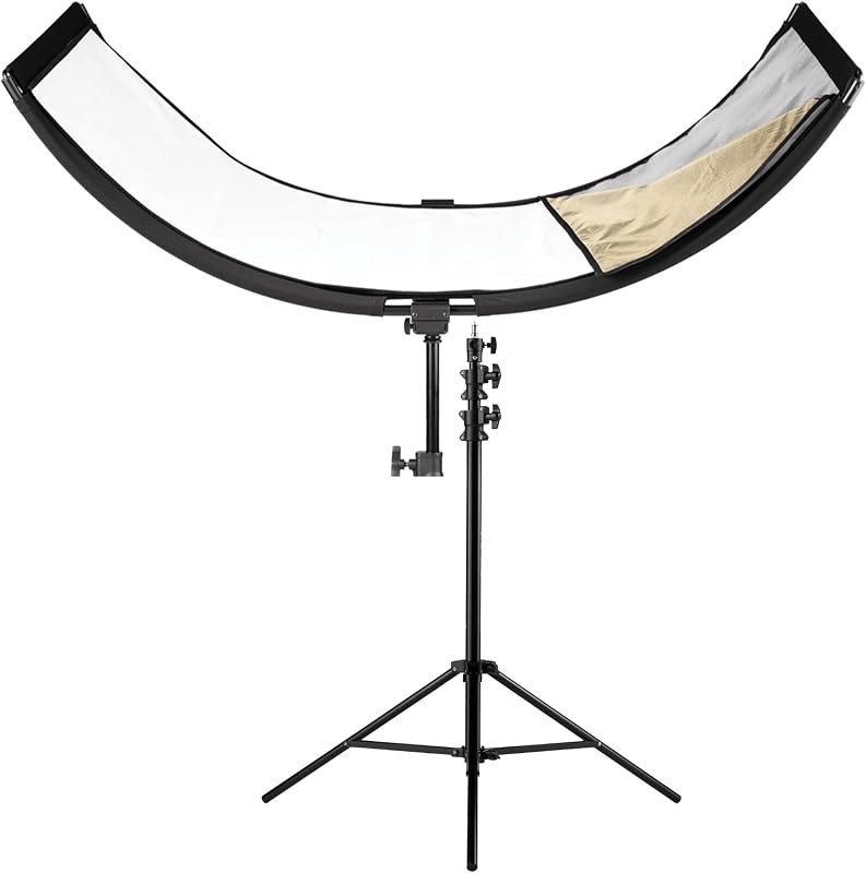 Westcott Eyelighter 3 (Silver, White, and Sunlight Fabric) Bundle | Air Cushioned Heavy-Duty Light Stand (8 Feet), (2 items)