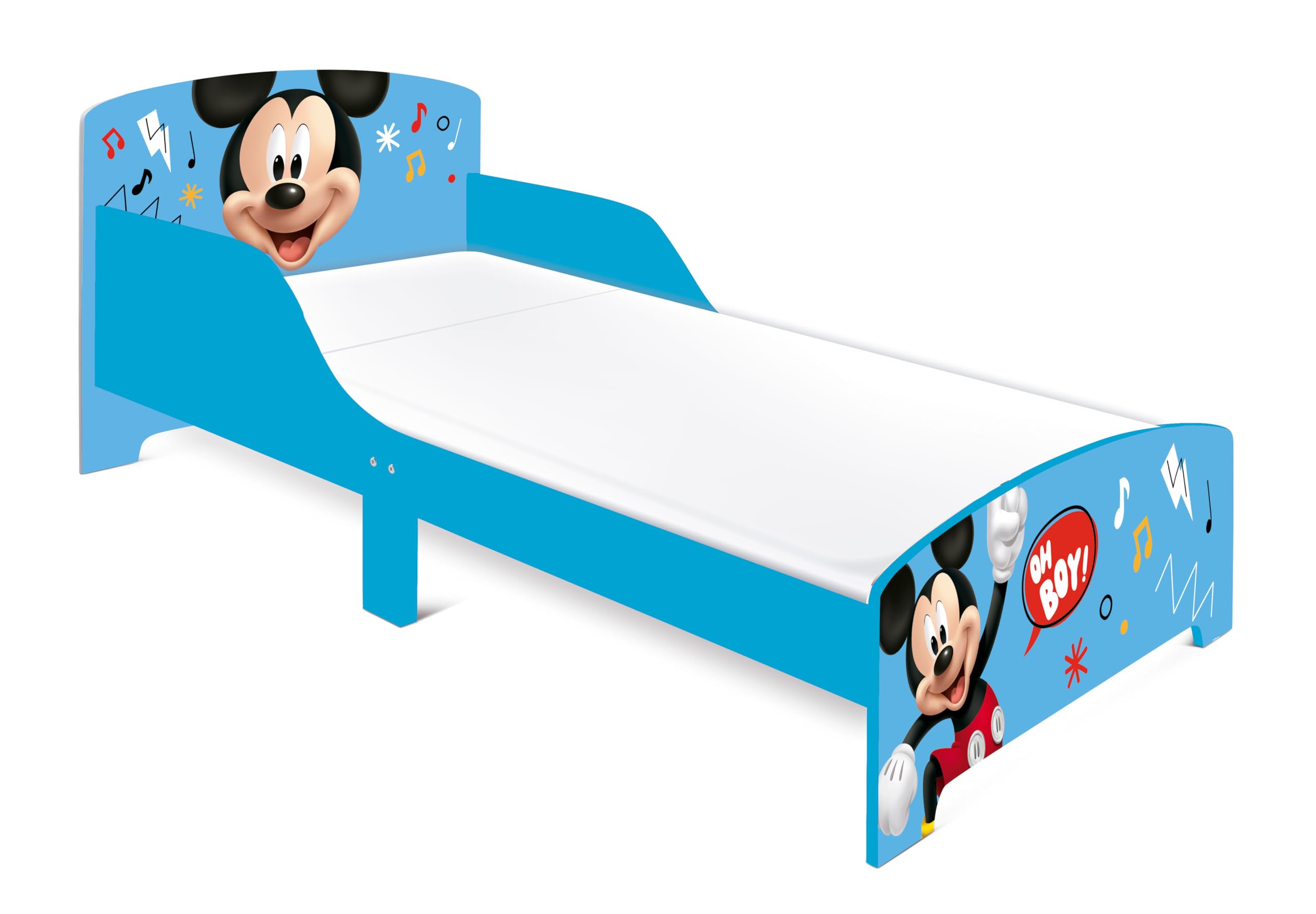 ARDITEX - Cama Infantil de Madera Disney Mickey Mouse - 77x143x60cm - Color Azul - Apta para colchones estándar 70x140cm - Fácil Montaje