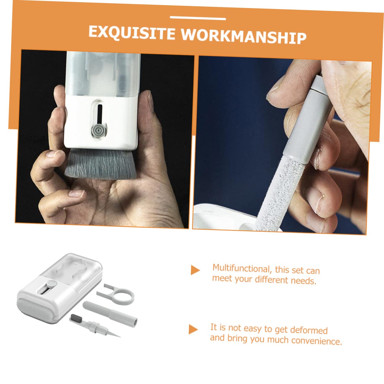 TOYANDONA 3sets Kit di Pulizia Elettronica Multifunzione per Auricolari e Tastiere Strumento Pulitore per Headset e Smartphone Accessorio per Computer e Telefono Include Spazzola Morbida e