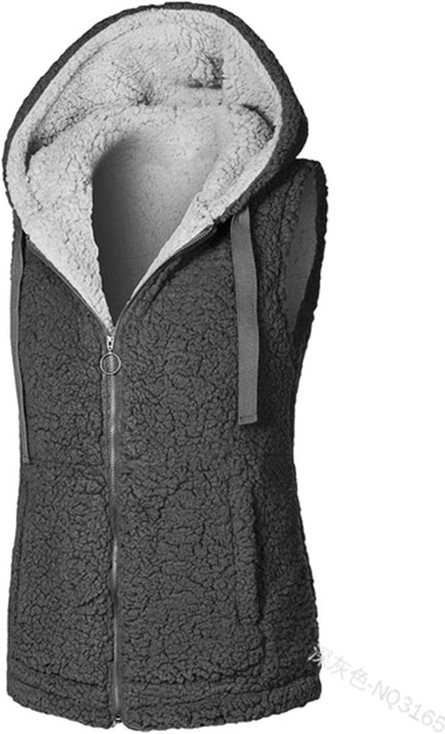 Womens Sherpa Fleece Gilet Winter Casual Warm Jacket Zip Up Sleeveless