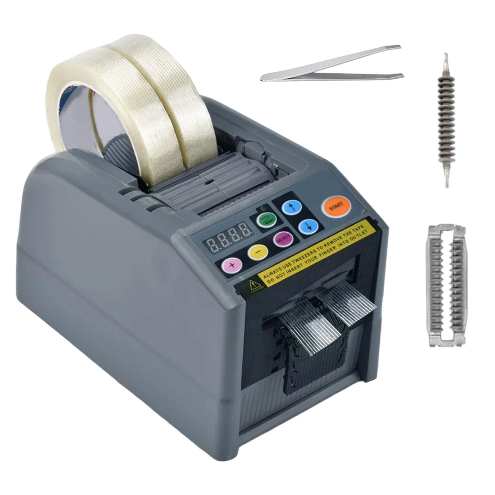 Automatic Tape Dispenser, Electric Ribbon Cutting Machine, Manual & Auto, 6-60MM Packing Tape Cutting Machine, 999mm Max Length, for Office Warehouse, Shipping, Businesses, Retail Store