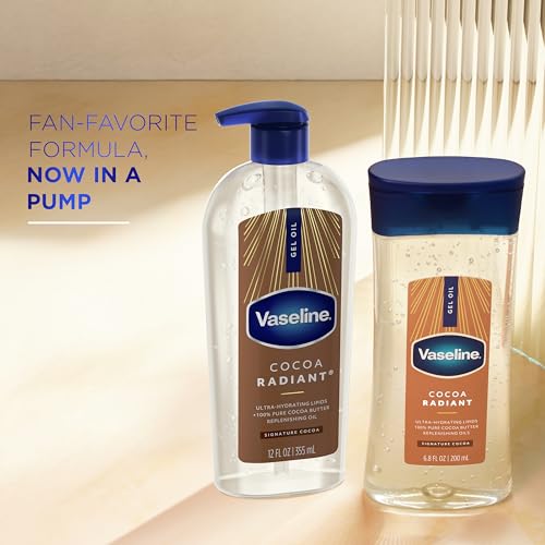 Image of Vaseline Intensive Care Cocoa Radiant Body Gel Oil with 100% Pure Cocoa Butter, 12 oz