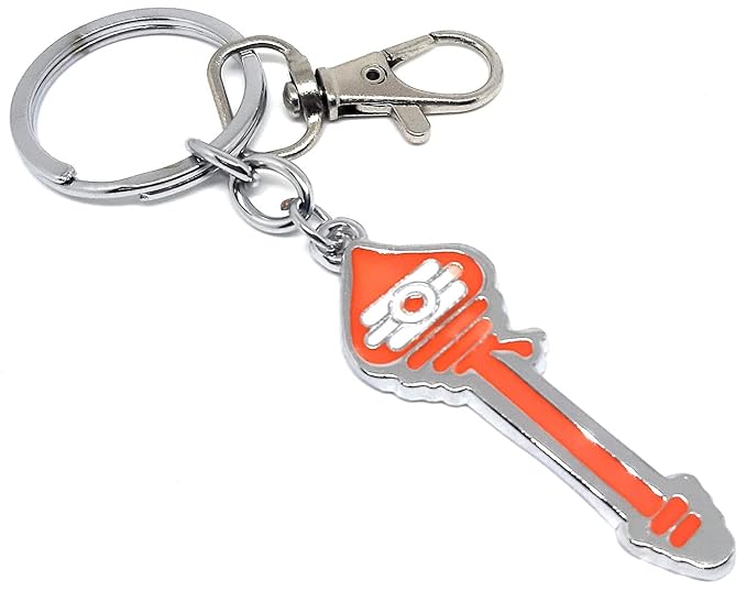 Aura Pavan Putra Anjaneya Hanuman Gada Keychain For Bike Car Home Office Keys Boys Friend Husband Orange Key Chain