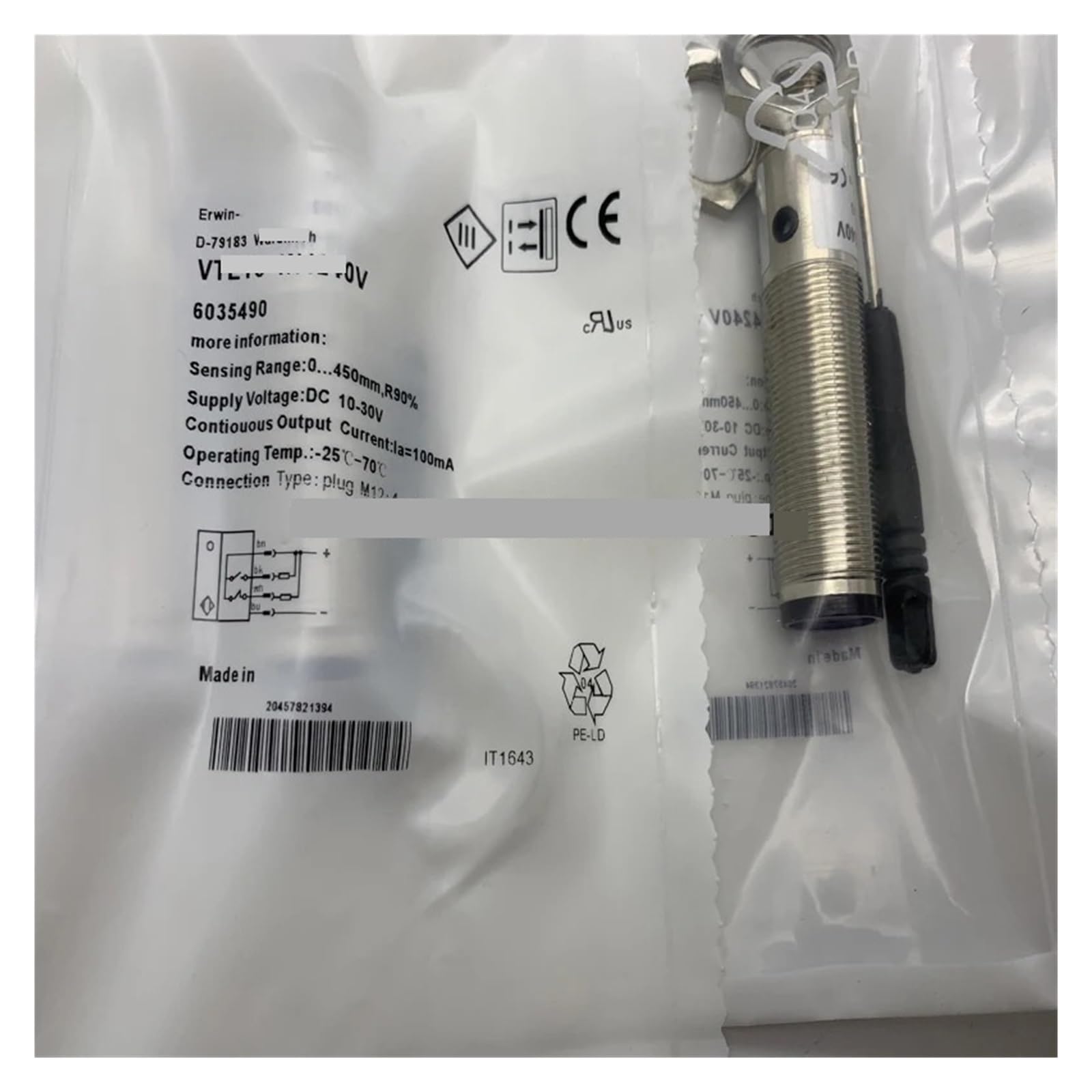 Interruptor fotoeléctrico VTE18-3F VTE18-3E VTE180-2N VTE180-2P(VTE18-3F4240)