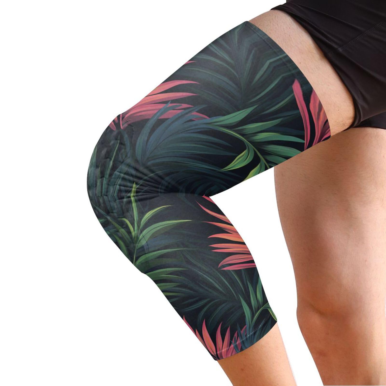 JUNZAN Tropical Palm Tree Basketball Knee Pads for Youth Kids Wrestling Knee Pads with Sleeves Sport Kneepads for Volleyball Football