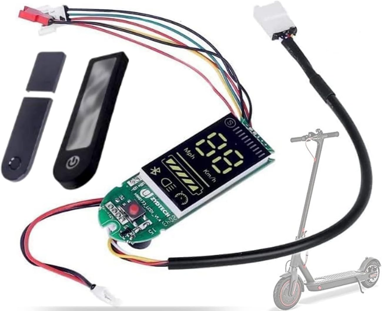 YAMTECH Display Complete Set for AOVO Pro Electric Scooter AOVO E-Scooters Complete Display Set AOVO Pro Electric Scooter Complete Display Set Including All Components Display Screen, Green