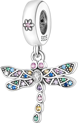 MULA 925 Sterling Silver Charms for Bracelets and Necklaces, Charms Airplane Passport Butterfly Dragonfly Jewellery Gifts ...