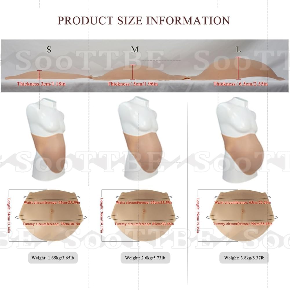 Silicone Fake Pregnancy Skin Realistic Artificial Belly Prosthetic Adult Fake Pregnant Bump for Pregnancy Simulation