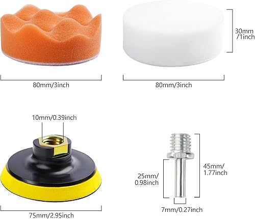 Miniatura 2 de S SATC Almohadillas de pulido de 6 pulgadas, 5 almohadillas de pulido de 6.5 pulgadas, cara de 5.906 in para placa de respaldo de 6 pulgadas,