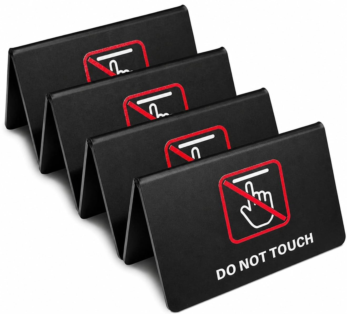 Table Top Tent Sign Acrylic Double Sided Tabletop Sign (4, Do Not Touch Table Top Tent)