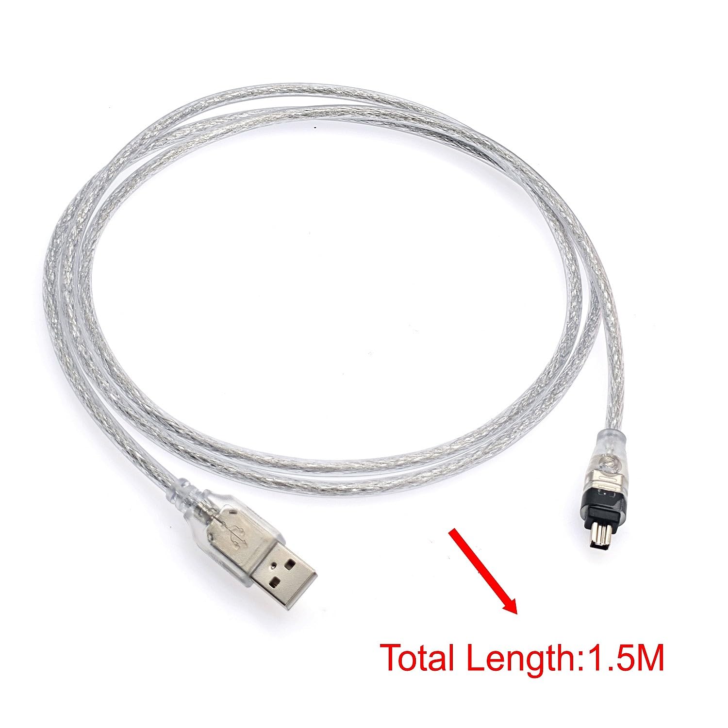 JZK 1,5 m Cavo Firewire IEEE 1394 4 pin a USB 2.0 maschio, cavo convertitore adattatore Firewire a USB per Sony DCR-TRV75E DV videocamera digitale
