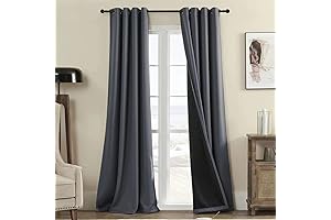 Rutterllow 100% Blackout Curtains, 84 Inches Long