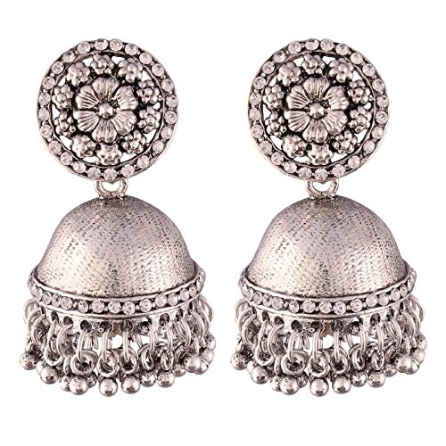I Jewels Navratri Ethnic Silver Plated Jhumki Earrings for Women (E2558S) (B0788RG8YB) Amazon Price History, Amazon Price Tracker