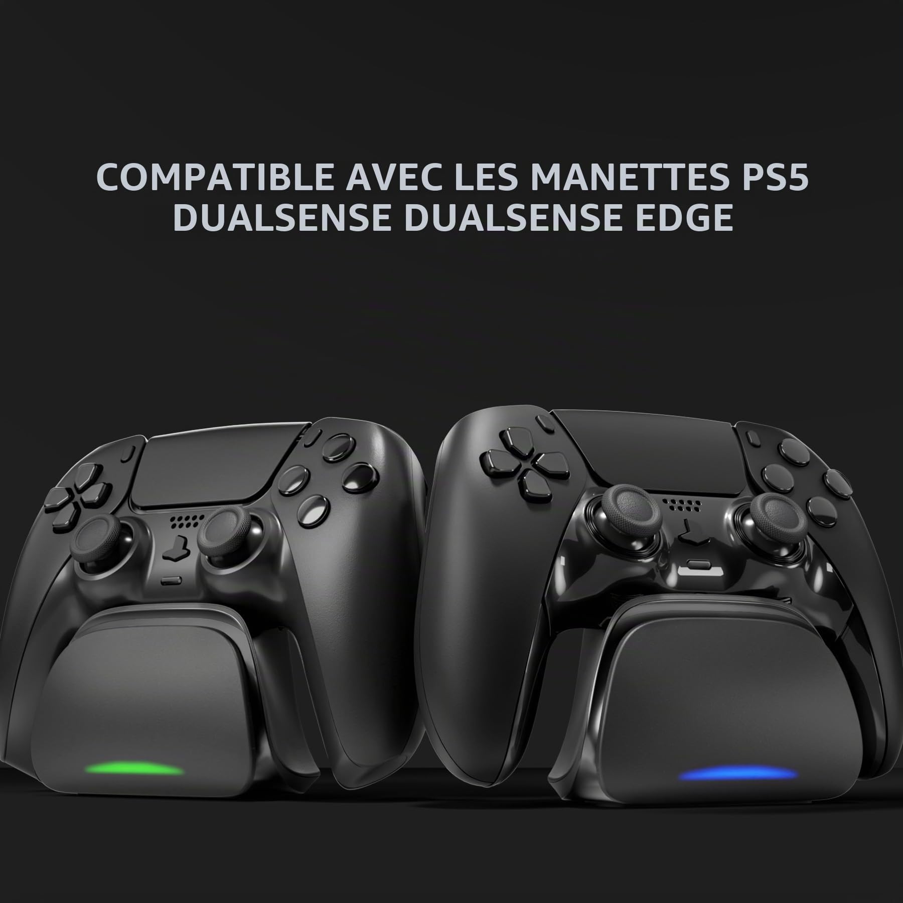 Station de Chargement pour ps5 & Edge Manette, Noir | Chargeur Compact, Support de Charge Rapide, avec Indicateur LED, Câble Type C, Accessoires pour ps5 et Edge Controller