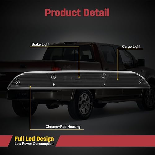 Miniatura 5 de AQEEI 3 luces de freno LED para Ford F-150 2015-2018 para Ford F-250 Super Duty 2017-2018 para Ford F-350 Super Duty 2017-2018 para Ford F-450 Super
