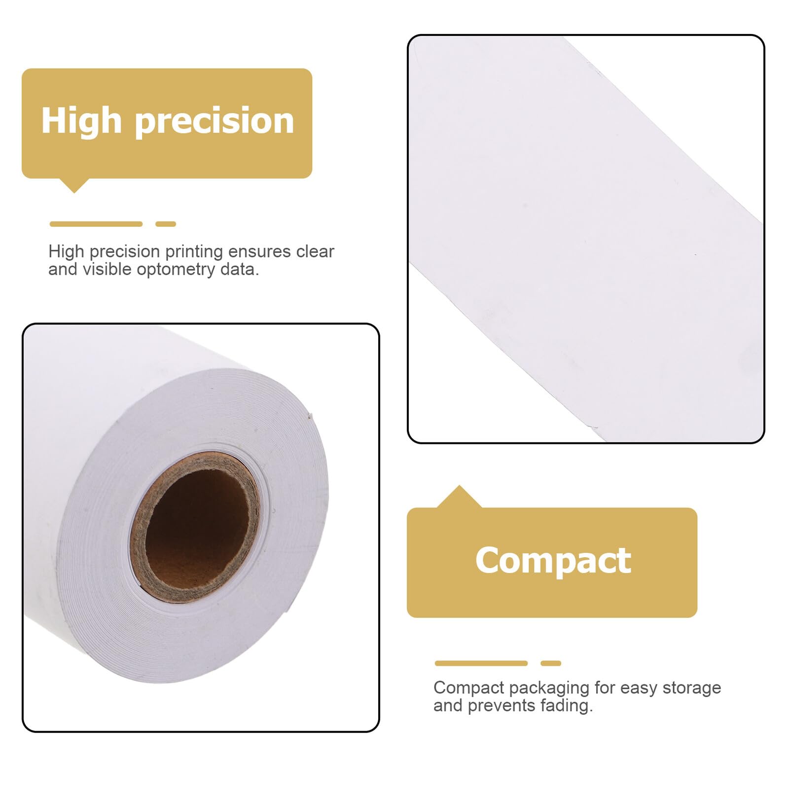Abaodam 8 Rollos Rollo de Papel Térmico para Impresora Óptica 8 Unidades Tamaño Grande 2 Pulgadas Ancho Papel para Impresión de Recibos Tarjetas Crédito Accesorios Optometría Uso