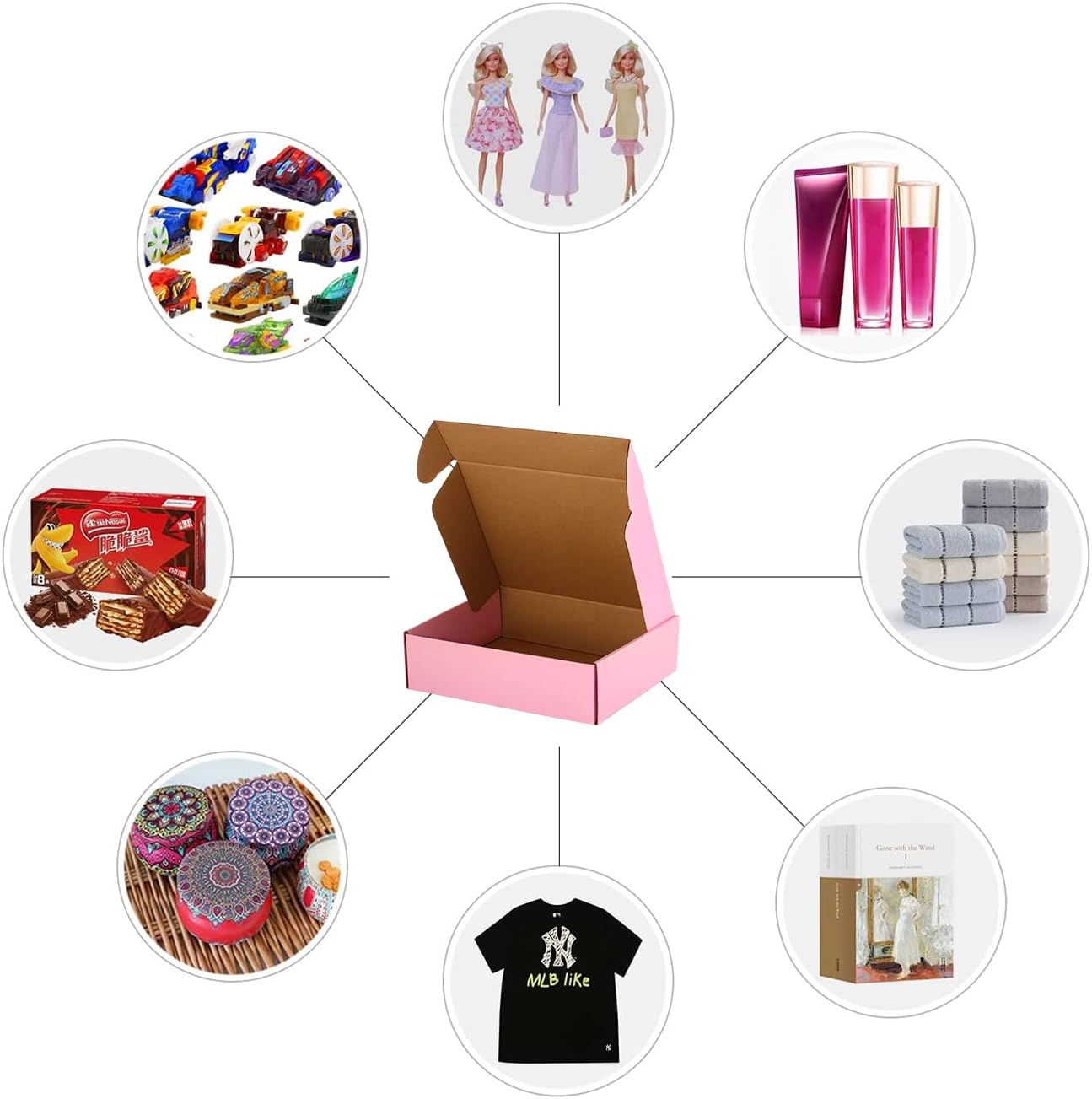 11x9x3 Inch Pink Shipping Boxes Pack of 26, Corrugated Cardboard Mailer Box, Literature Mailer for Small Business (Pink)