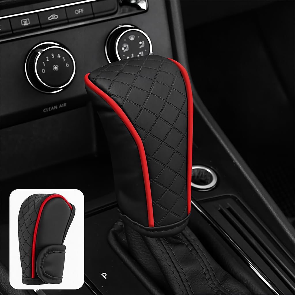 STHIRA Gear Shift Knob Cover Universal Fit PU Anti-Slip Car Accessory