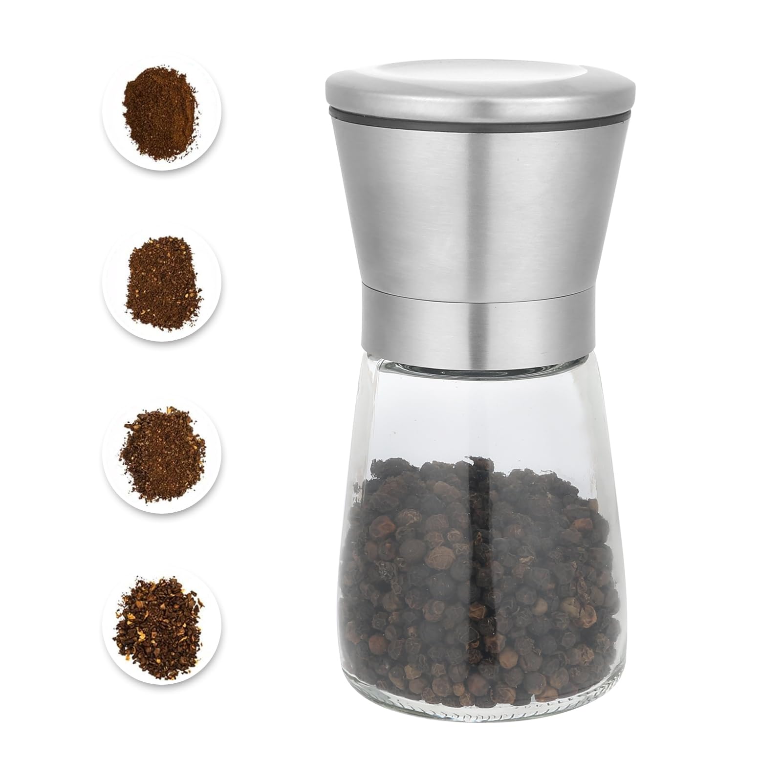 Stainless Steel Salt & Pepper Grinder - Adjustable Coarseness -1