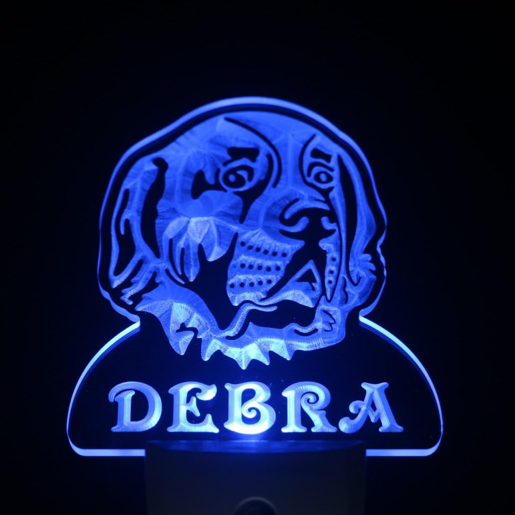 ADVPRO ws1085-tm Saint Bernard Personalized Night Light Name Day/Night Sensor LED Sign