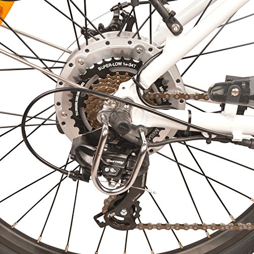 DJ Mountain Bike 500W 48V 13Ah Power Electric Bicycle, Matte Black, LED Bike Light, Fork Suspension and Shimano Gear