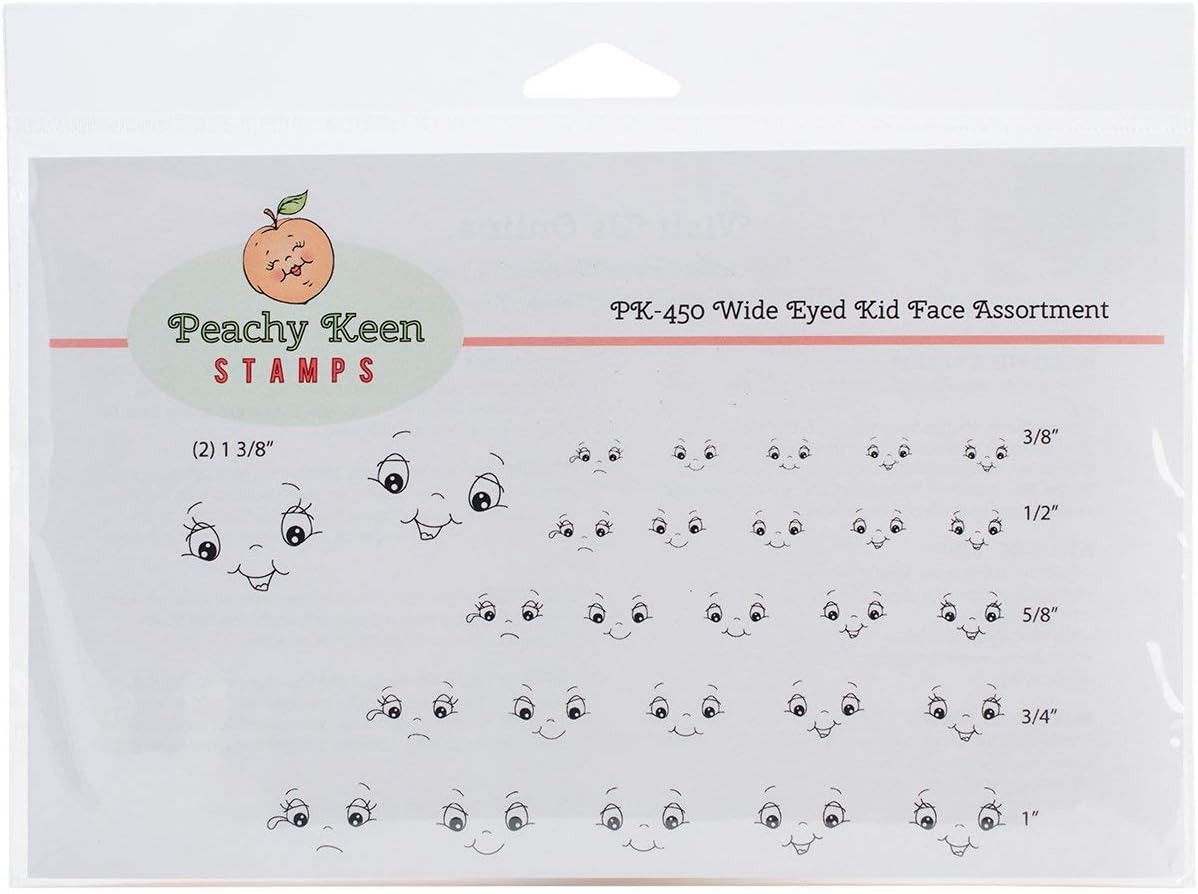 Peachy Keen Stamps PK-450 Wide Eyed Kids, Clear Face Assortment