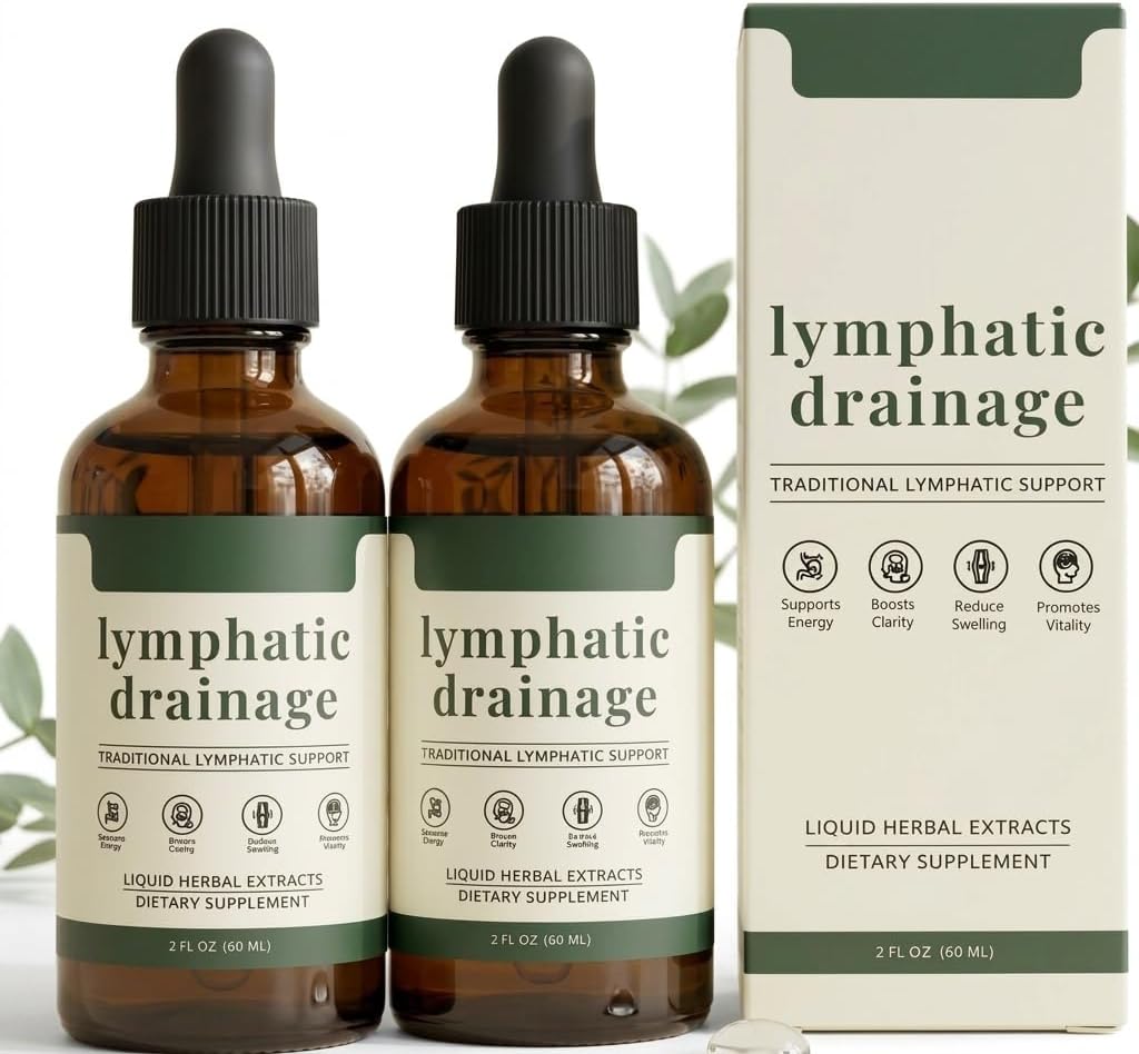 Sentk Organic Lymphatic Drainage Drops - 2 Pack Liposomal Herbal Blend Supports Lymph System, Reduces Swelling, Boosts Immunity & Vitality, Enhance Clarity, Portable Dropper Design, Liquid, 2 Fl Oz