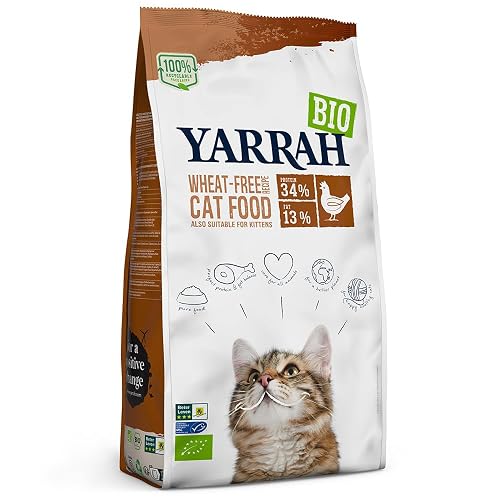 Yarrah Bio - Comida para gatos con pollo y pescado, sin cereales, 2 x 800 g