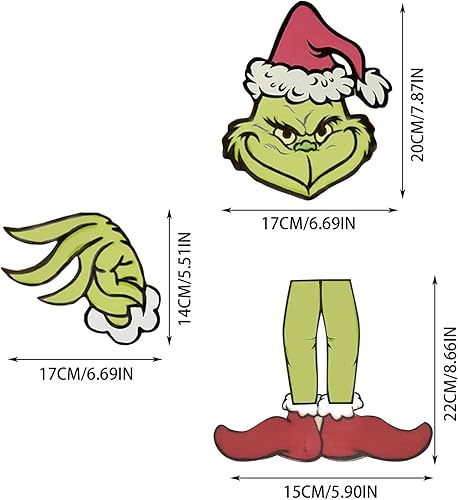 Miniatura 5 de Decoración de Navidad de elfo verde 2022 con cabeza de elfo para árbol de Navidad adornos de cuerpo de elfo de estola de ladrón adornos de cuerpo de