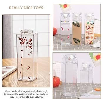 【2本セット専用】BODY MILK 250ml 日本製 Amazon｜Luxshiny 2本 牛乳 紙パック 水 ボトル 透明 角型 牛乳