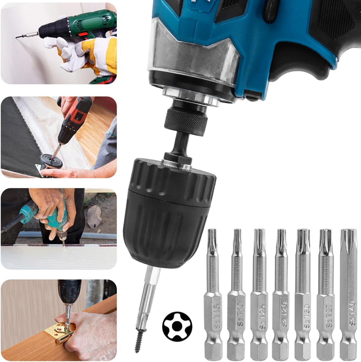 Wolfride14Pcs 5 Point Torx Security Bits Magnetic 5 point Star Tamper Proof Bit Set 1/4" Hex Shank 5 Sided Torx Screwdriver Bits Set 2-Inch Length |T10 T15 T20 T25 T27 T30 T40