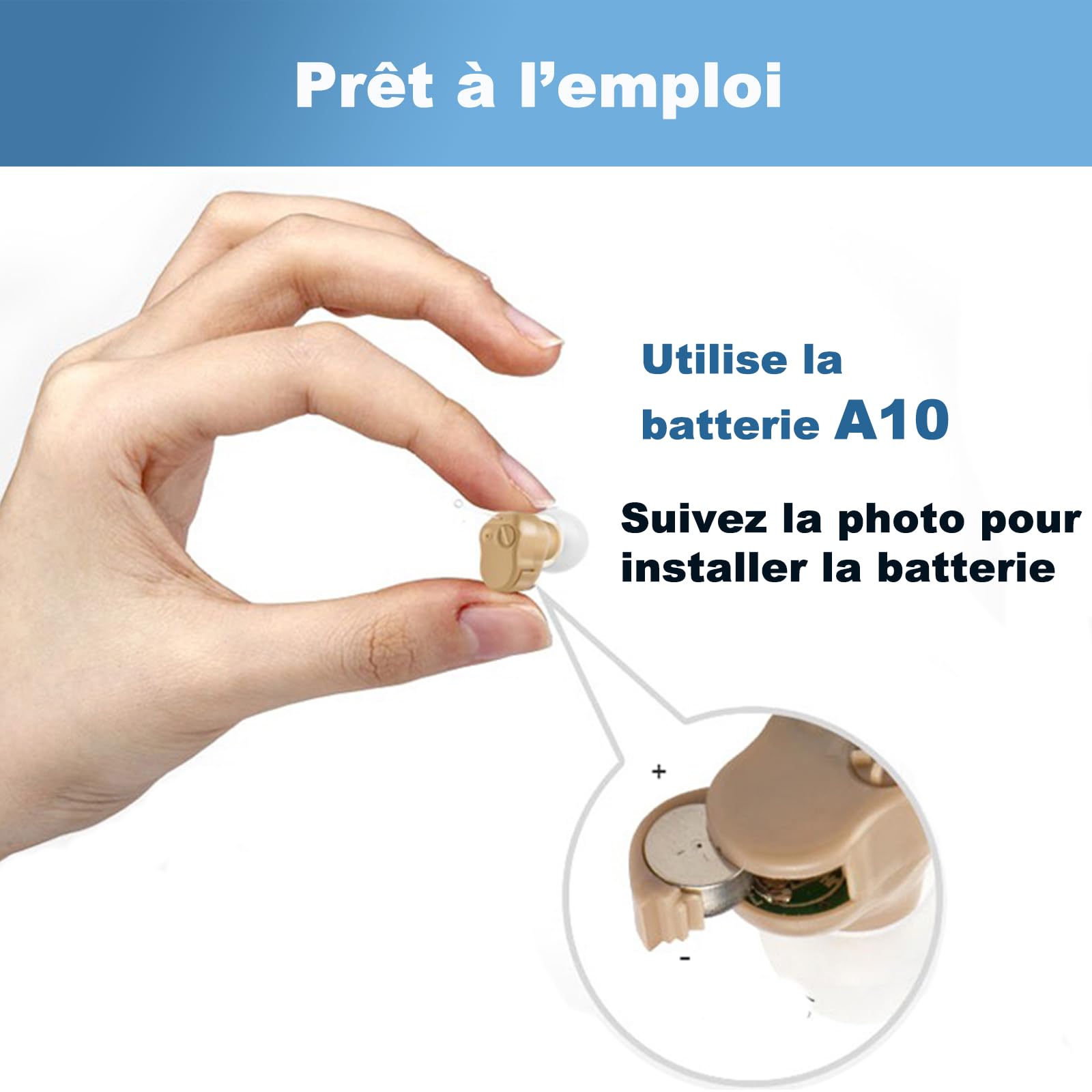 JINGHAO Amplificateur Auditif Amplificateur De Son - Petit appareil de renforcement de la voix personnelle - Régulateur de volume, 2PCS